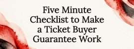 Decorative ticket guarantee checklist title card