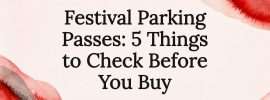 Decorative festival parking guide title card