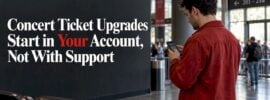 Concertgoer checking a ticket account